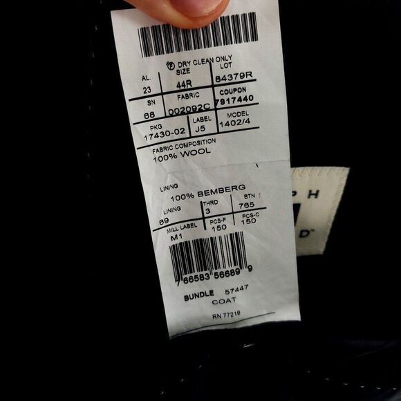 Joseph Abboud Super 120s Wool Italy 2 Button Blazer 42R Or Slim Fit 44R‎ Gray - Picture 9 of 11